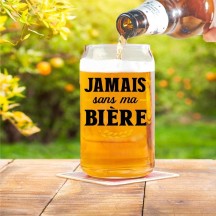 Verre canette bière 44cl jamais sans ma bière pas cher – Fiesta Factory