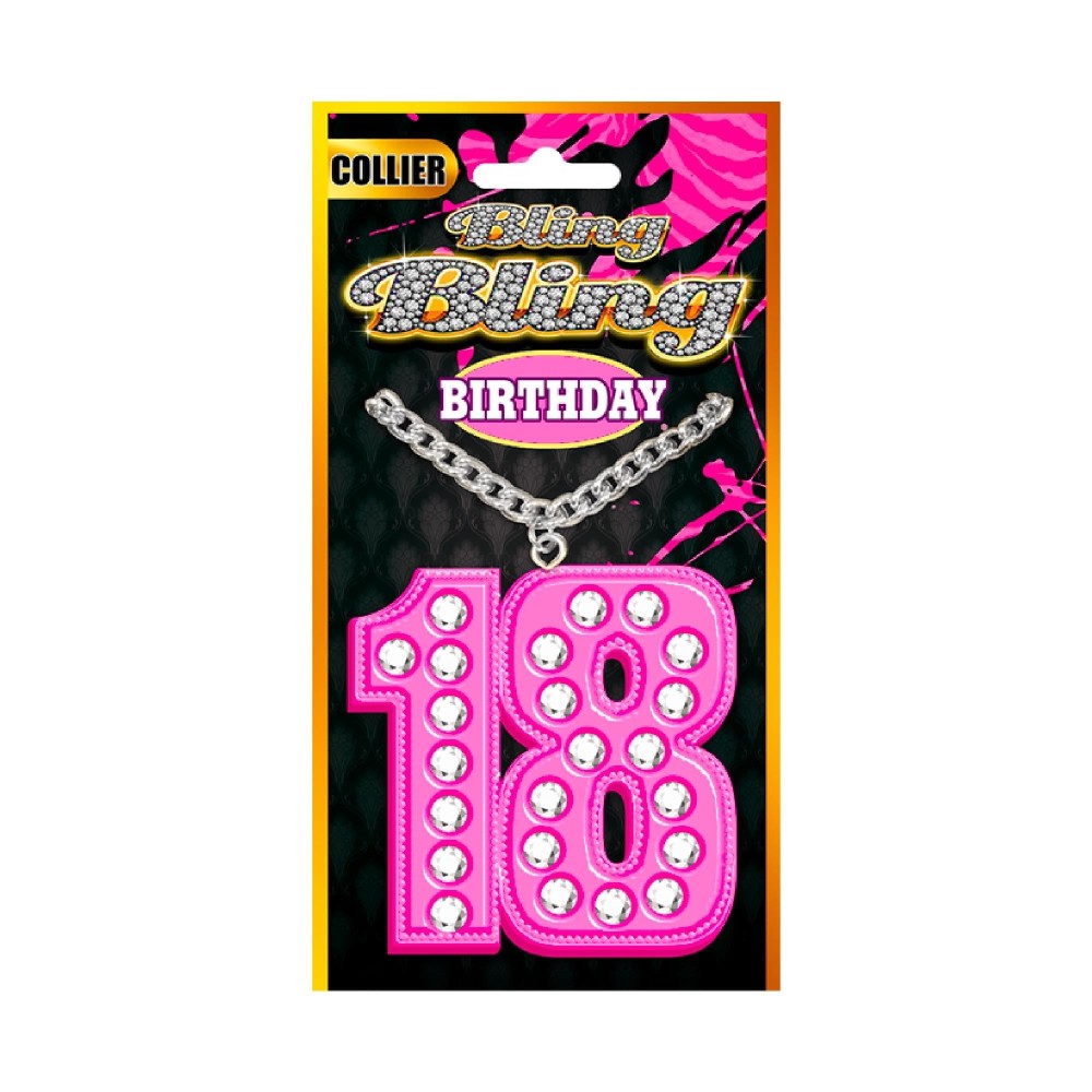 Collier bling bling rose 18 ans pas cher | Fiesta Factory