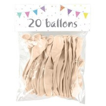 20 Ballons latex crème 25 cm - 36033 - Ballons latex