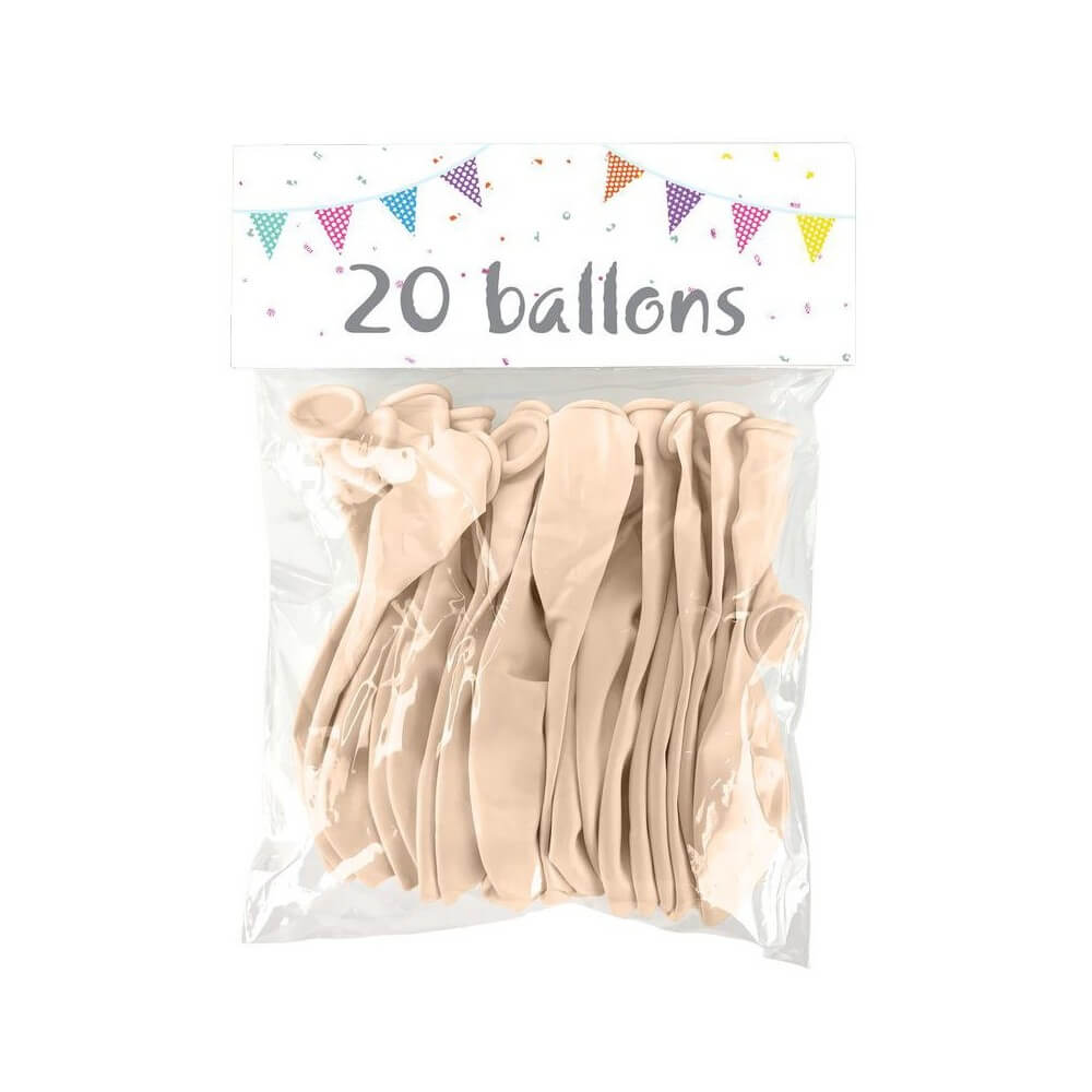 20 Ballons latex crème 25 cm - 36033 - Ballons latex