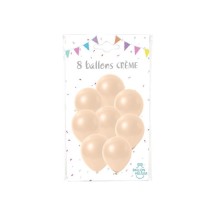 8 Ballons latex crème 30 cm - 36424CR - Ballons latex