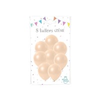 8 Ballons latex crème 30 cm - 36424CR - Ballons latex