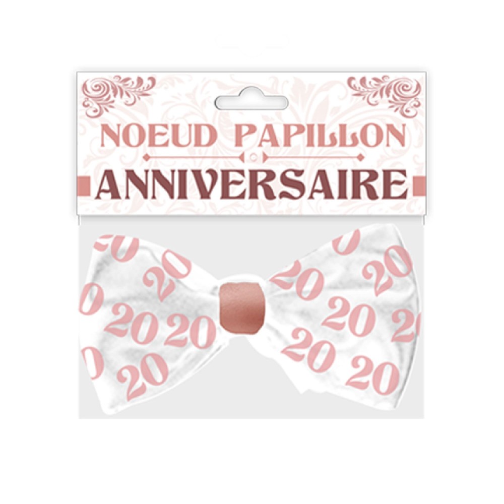 Nœud papillon anniversaire 20 aine femme pas cher | Fiesta Factory