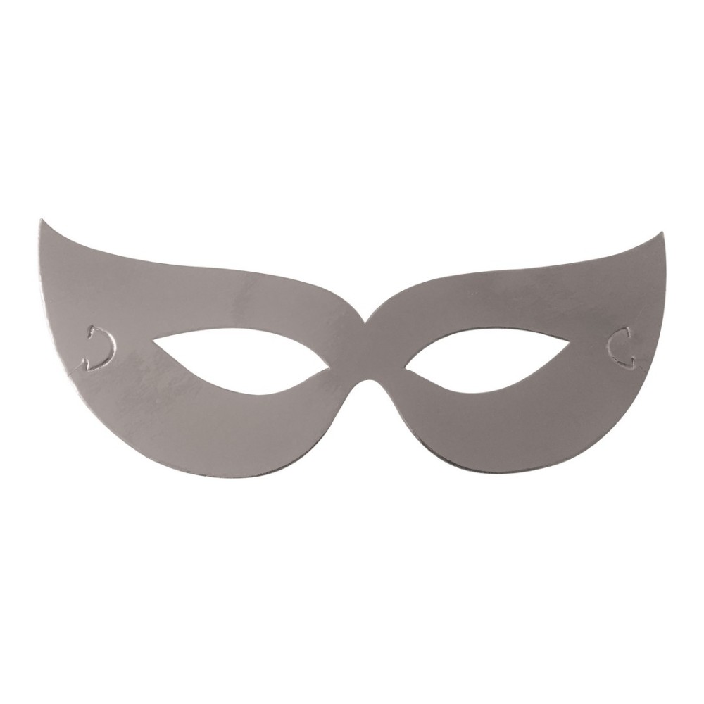 Loups métallisés argent lot de 6 – masque soirée et carnaval