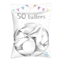50 Ballons latex blancs 30 cm - 36200BL - Ballons latex