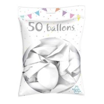 50 Ballons latex blancs 30 cm - 36200BL - Ballons latex