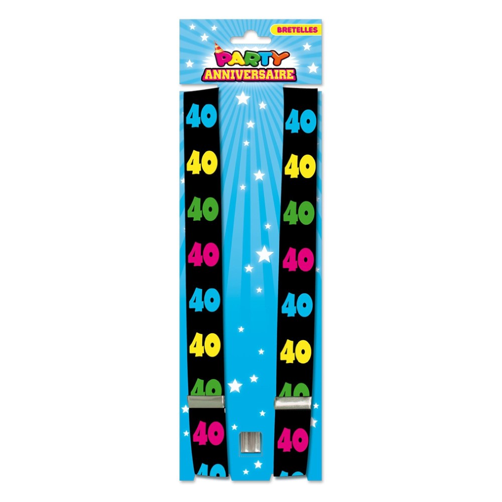 Bretelles 40 aine anniversaire pas cher | Fiesta Factory