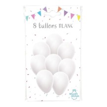8 Ballons latex blancs 30 cm - 36424BL - Ballons latex
