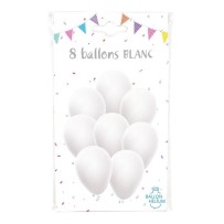 8 Ballons latex blancs 30 cm - 36424BL - Ballons latex
