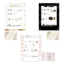 Photobooth anniversaire 36 pièces 3 modèles pas cher | Fiesta Factory