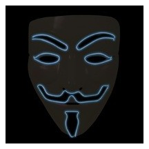 Masque lumineux Anonymous adulte LED – déguisement Halloween
