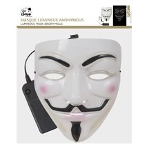 Masque lumineux Anonymous adulte LED – déguisement Halloween