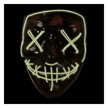 Masque lumineux visage sanglant adulte – Halloween horreur LED