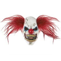 Masque clown terrifiant blanc rouge adulte – Halloween horreur