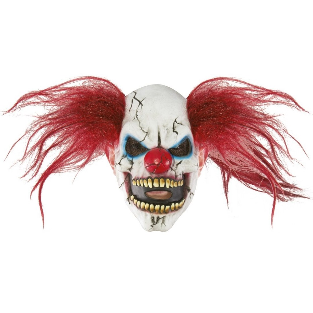 Masque clown terrifiant blanc rouge adulte – Halloween horreur