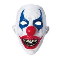 Masque intégral clown tueur adulte blanc rouge bleu – Halloween