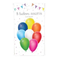 8 Ballons latex coloris assortis 30 cm - 36423 - Ballons latex
