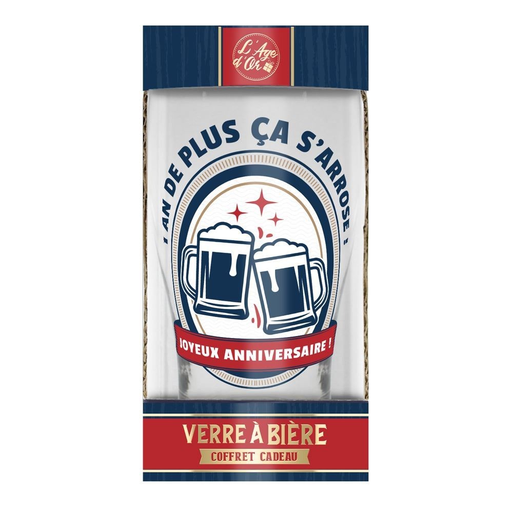 Verre à bière joyeux anniversaire pas cher | Fiesta Factory