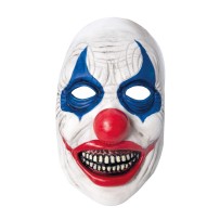 Masque clown tueur adulte blanc rouge bleu – Halloween horreur