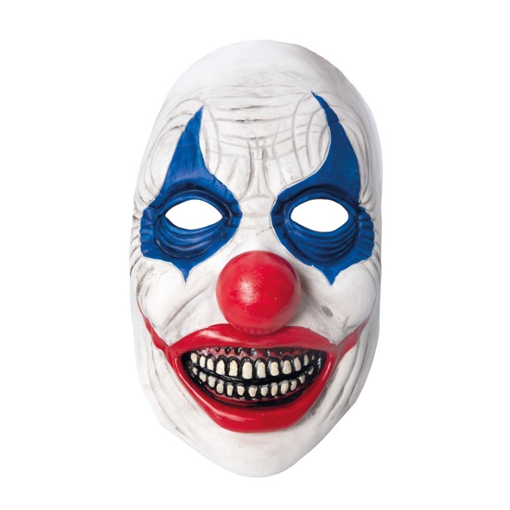 Masque clown tueur adulte blanc rouge bleu – Halloween horreur