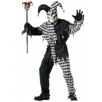 Déguisement clown arlequin noir homme Halloween pas cher – Fiesta Factory