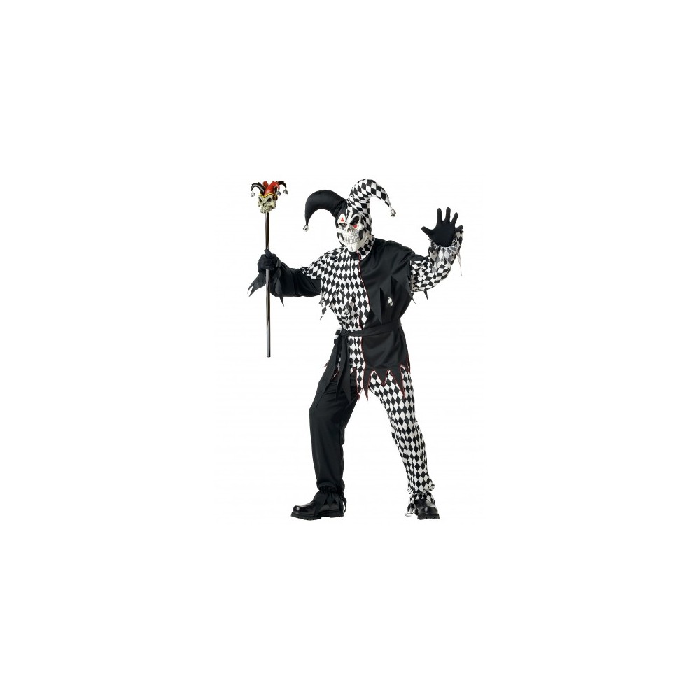 Déguisement clown arlequin noir homme Halloween pas cher – Fiesta Factory