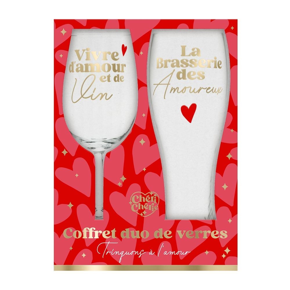 Coffret Verre Vin et Bière Saint-Valentin | Fiesta Factory