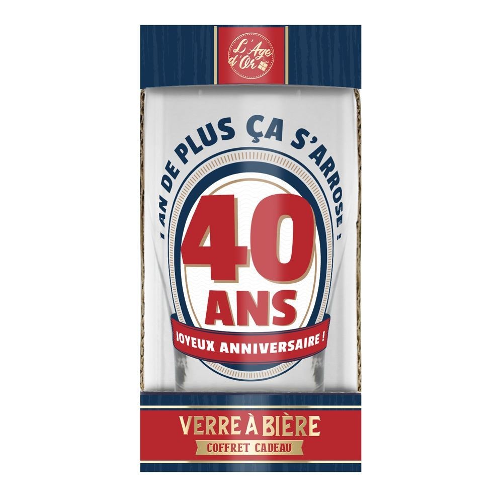 Verre à Bière 40 Ans Pas Cher | Fiesta Factory
