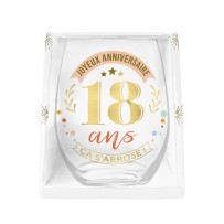 Verre Rond 18 Ans Cadeau Anniversaire | Fiesta Factory