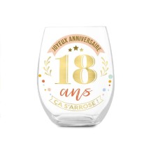 Verre Rond 18 Ans Cadeau Anniversaire | Fiesta Factory