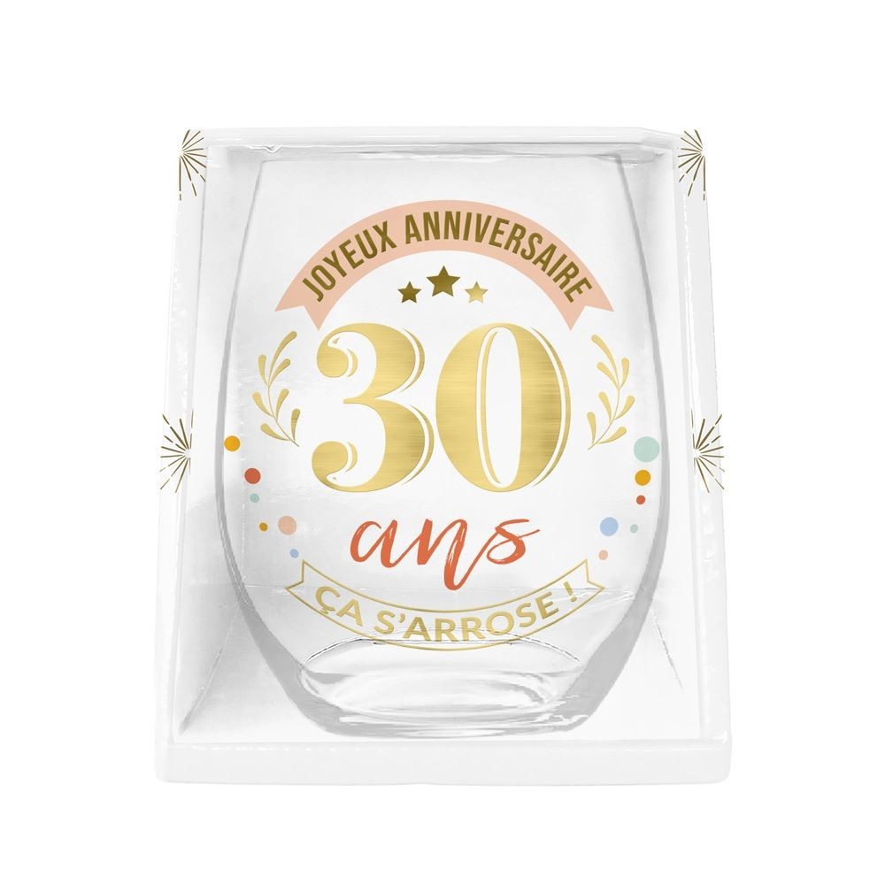 Verre Rond 30 Ans Cadeau Anniversaire | Fiesta Factory