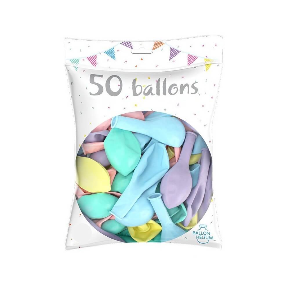 50 Ballons latex pastel 26 cm - 36200PA - Ballons latex