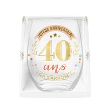 Verre Rond 40 Ans Cadeau Anniversaire | Fiesta Factory