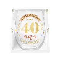 Verre Rond 40 Ans Cadeau Anniversaire | Fiesta Factory