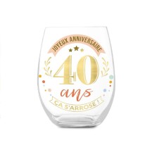 Verre Rond 40 Ans Cadeau Anniversaire | Fiesta Factory