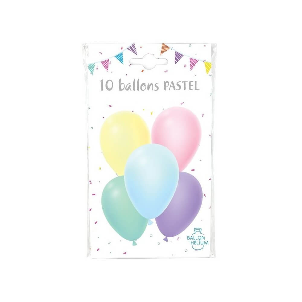 10 Ballons latex pastel 30 cm - 36429P - Ballons latex