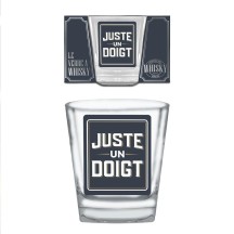 Verre à whisky "Juste un doigt" humour original pas cher | Fiesta Factory