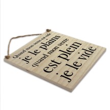 Plaque bois "Quand mon verre..." cadeau humour pas cher | Fiesta Factory