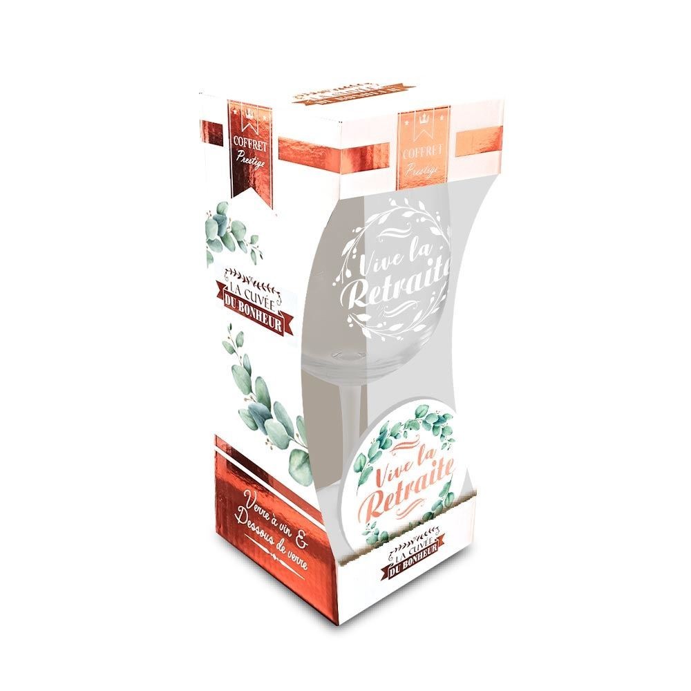 Coffret verre à vin femme retraite cadeau original pas cher | Fiesta Factory