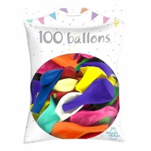 100 Ballons latex perlés multicolores 23 cm - 36003N - Ballons latex