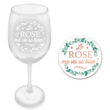 Coffret verre à vin "Le rosé…" cadeau humour pas cher | Fiesta Factory