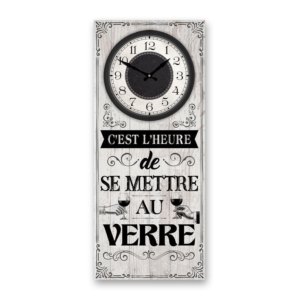 Horloge "Se mettre au verre" déco humour pas cher | Fiesta Factory