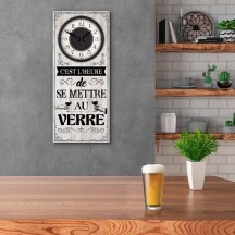 Horloge "Se mettre au verre" déco humour pas cher | Fiesta Factory