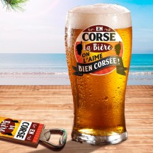 Coffret verre à bière "Bien corsée" cadeau humour pas cher | Fiesta Factory