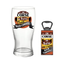 Coffret verre à bière "Bien corsée" cadeau humour pas cher | Fiesta Factory