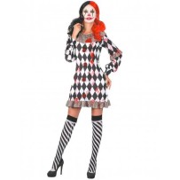 Déguisement clown ensanglanté femme pas cher – costume Halloween Fiesta Factory