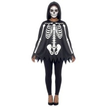 Poncho squelette adulte pas cher – costume Halloween Fiesta Factory