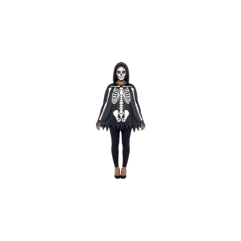 Poncho squelette adulte pas cher – costume Halloween Fiesta Factory