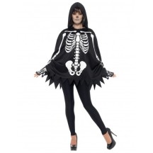 Poncho squelette adulte pas cher – costume Halloween Fiesta Factory