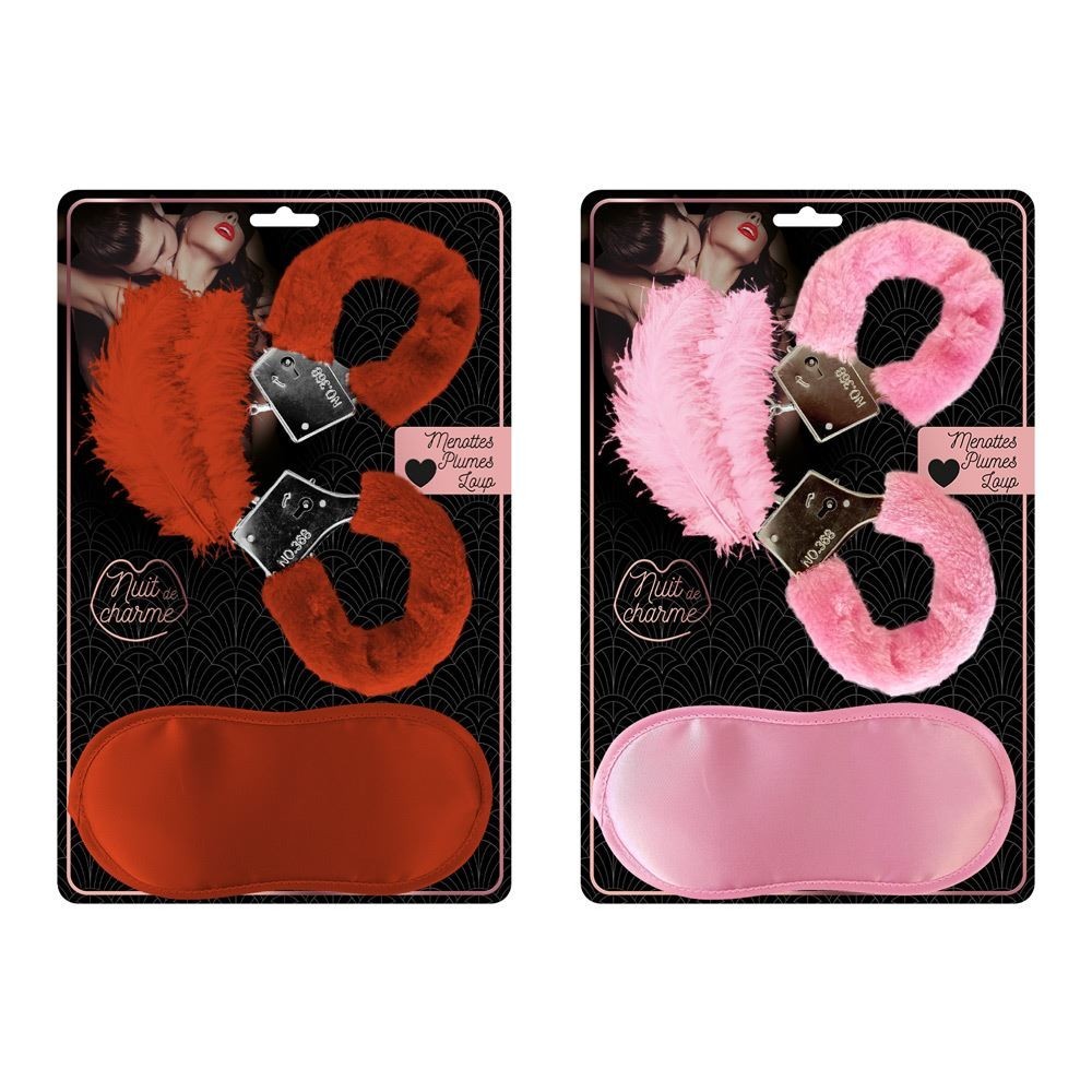 Kit menottes à plumes 2 modes – accessoire EVJF soirée